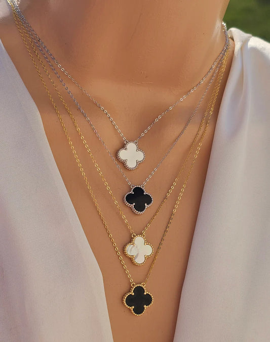 .925 Sterling silver clover necklace