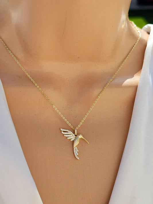 .925 sterling silver hummingbird necklace