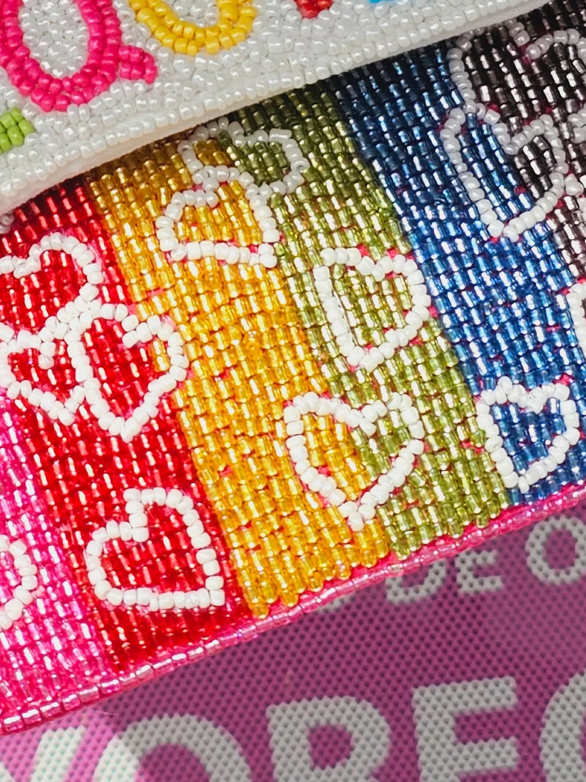 Fashion seed bead coin purse