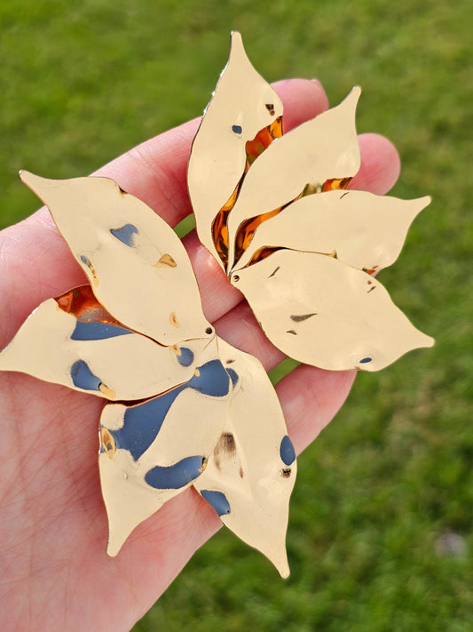 18k gold plated leafs earrings