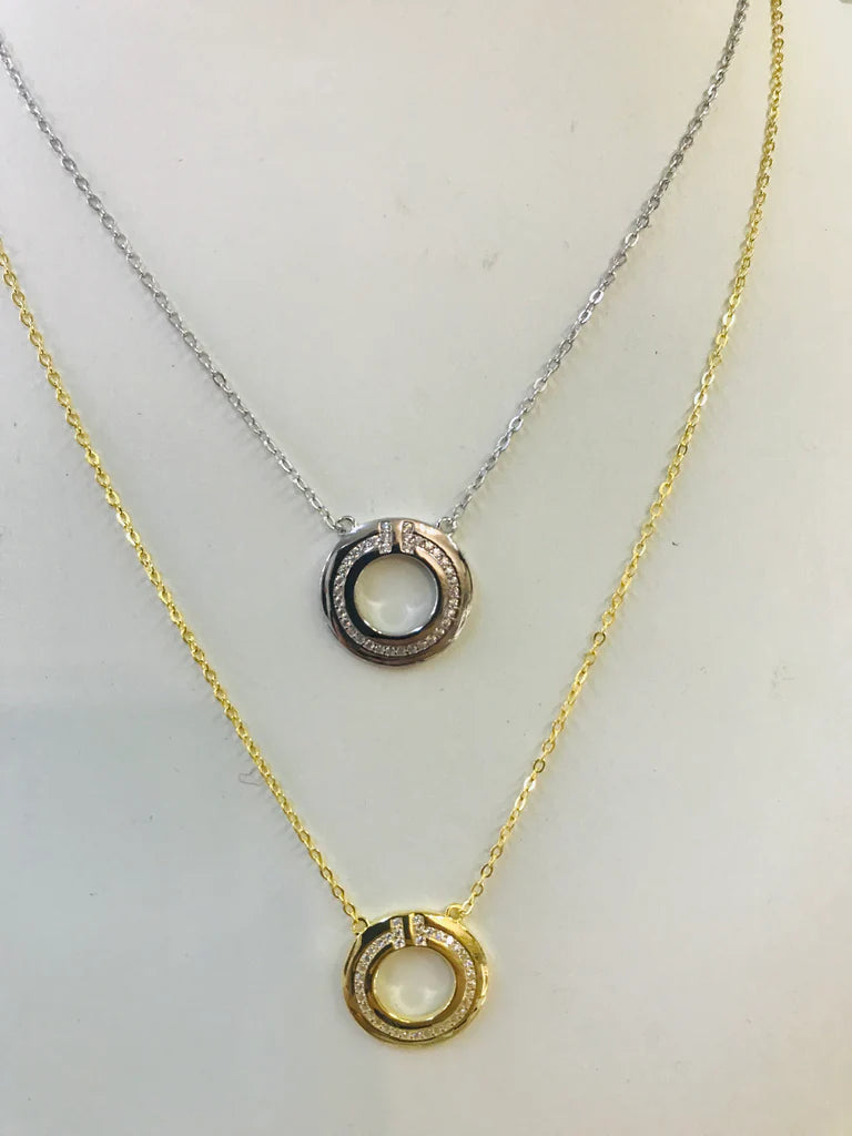.925 sterling silver/ circle tangle necklace