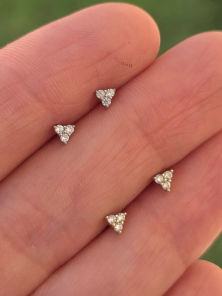 .925 sterling silver triangle stud earrings