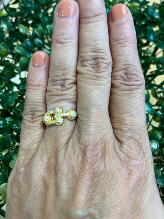 18k link ring adjustable