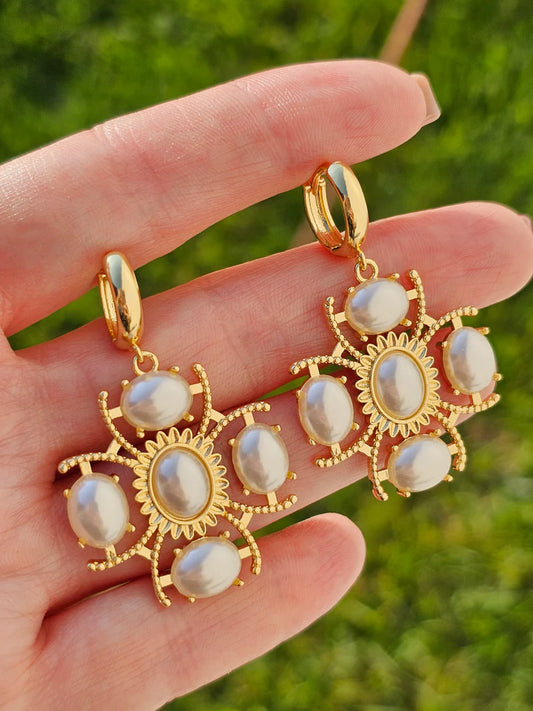 18k gold plated closs hoop earrings