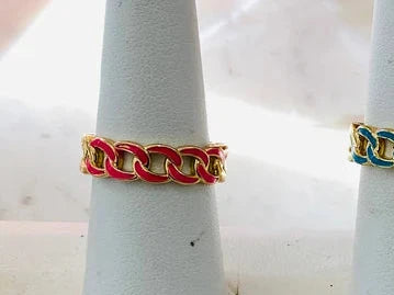 18k real gold plated chain rings