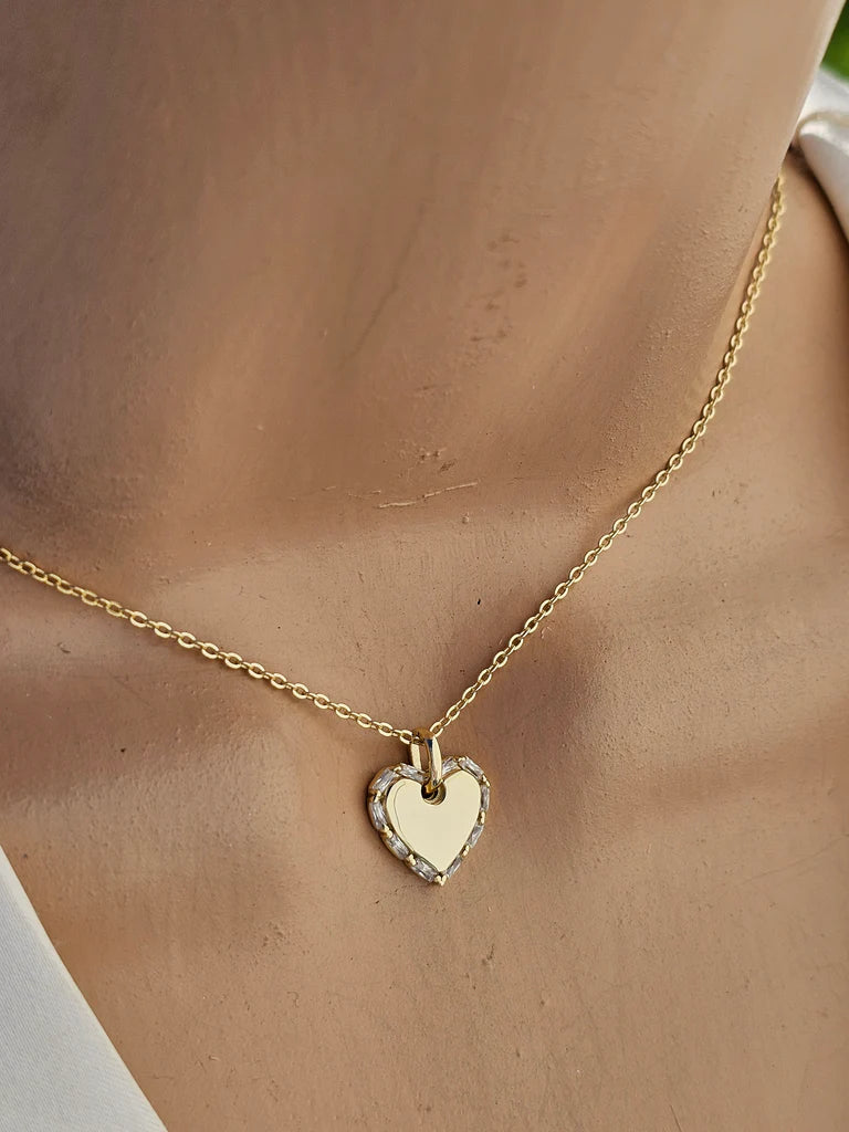 .925 Sterling silver heart necklace