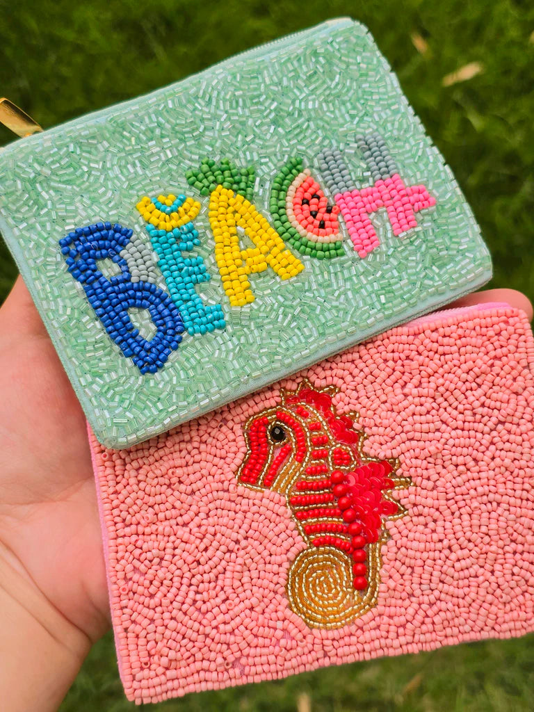 Fashion seed beads coin purse