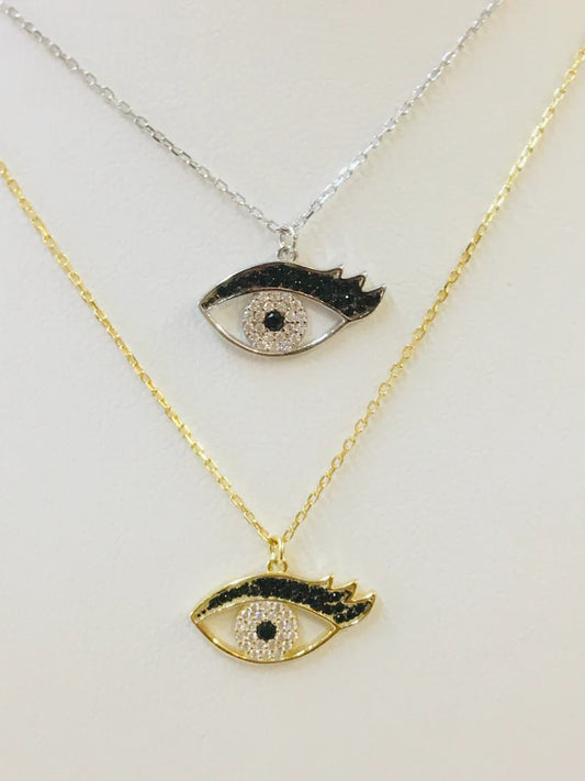 .925 Sterling Silver Evil Eye necklace