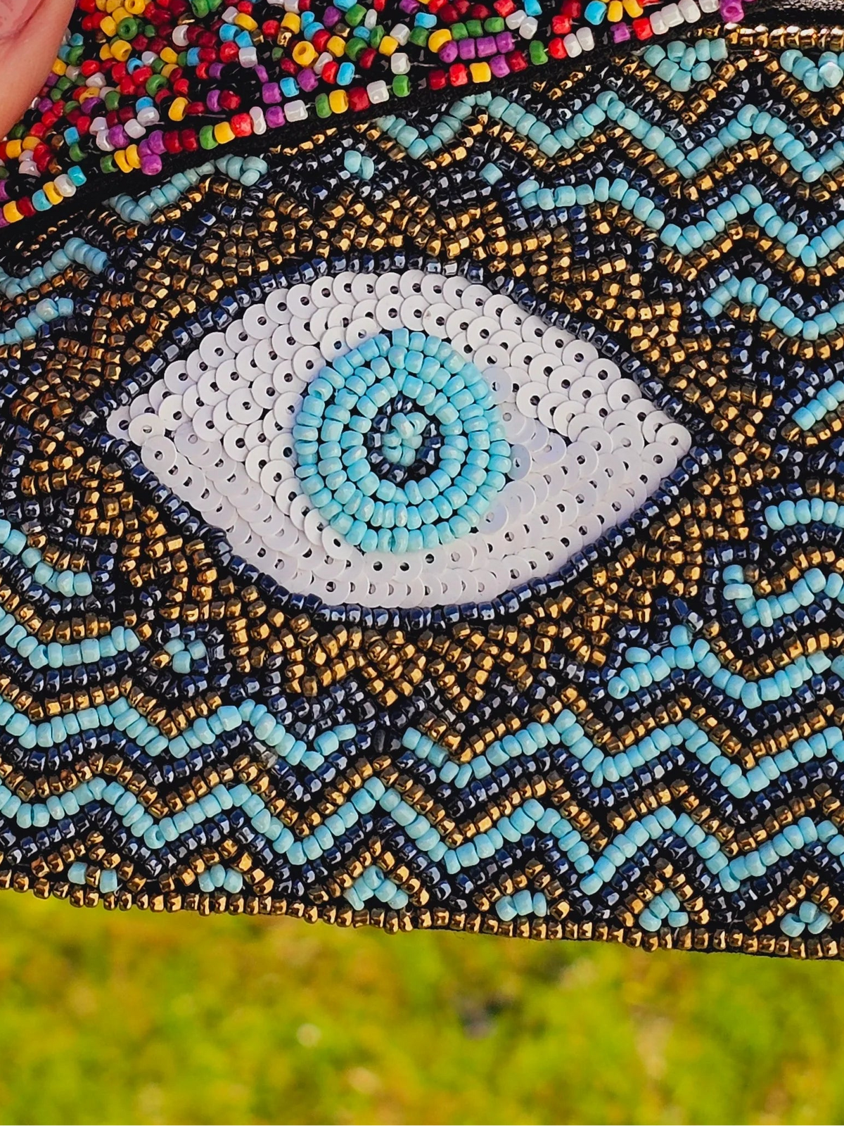 Fashion seed beads coin purse