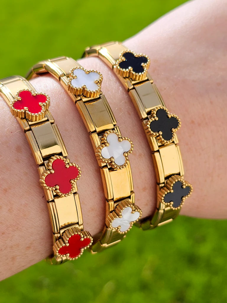 Stainless steel clover bracelets