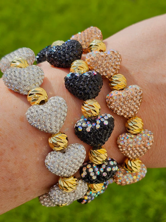 18k gold plated hearts bracelets
