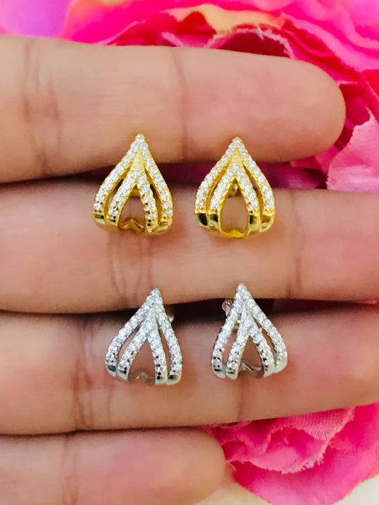 .925 Sterling Silver And Cz Earrings
