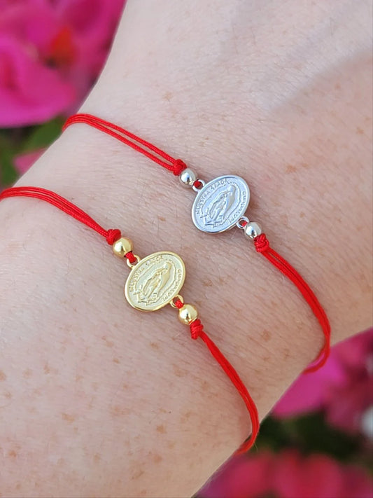.925 sterling silver lady of Guadalupe adjustable bracelets