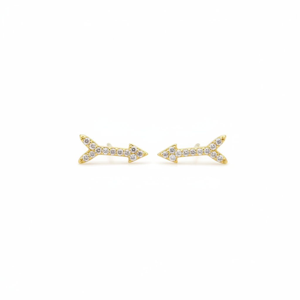 Arrow earrings - gold fondo blanco