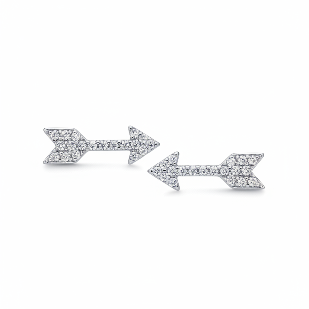Arrow earrings - silver fondo blanco
