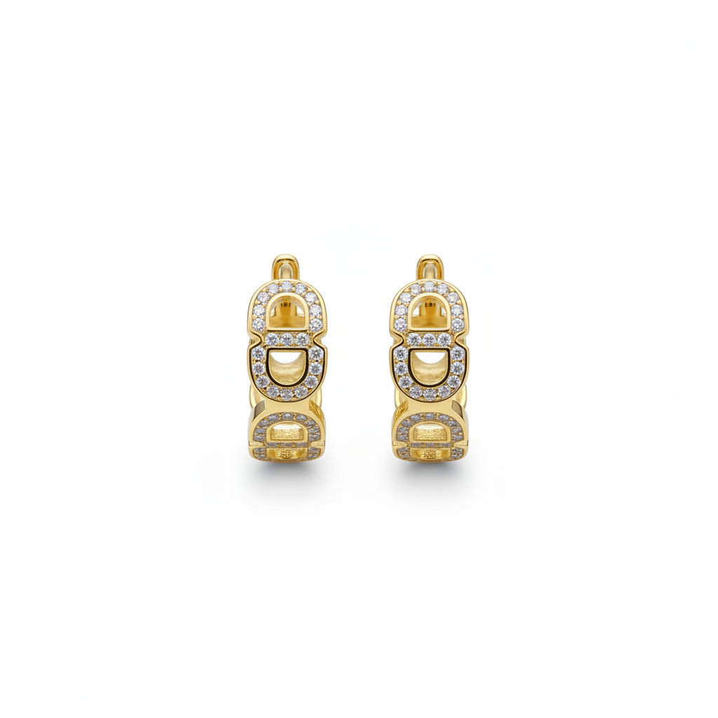Chain style hoop earrings Dorado