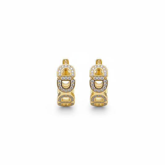Chain style hoop earrings Dorado