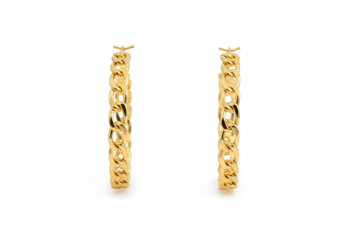 Chain style hoops - gold