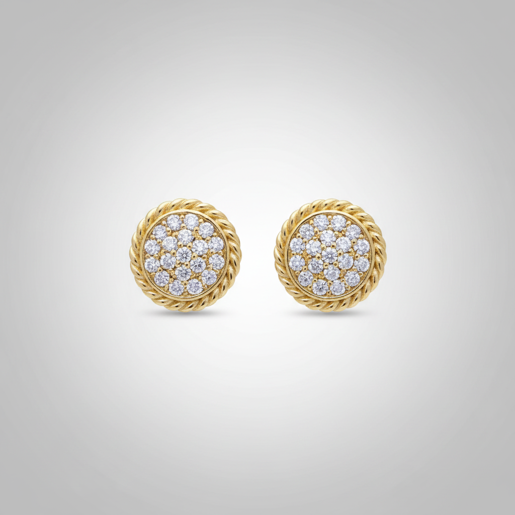 Circle CZ stud dorado