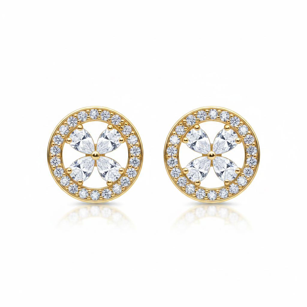 Circle CZ studs dorado v2