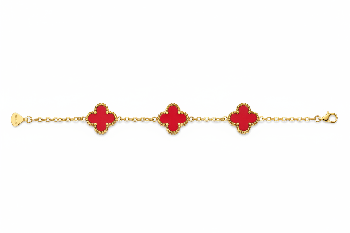 Clover bracelet - red