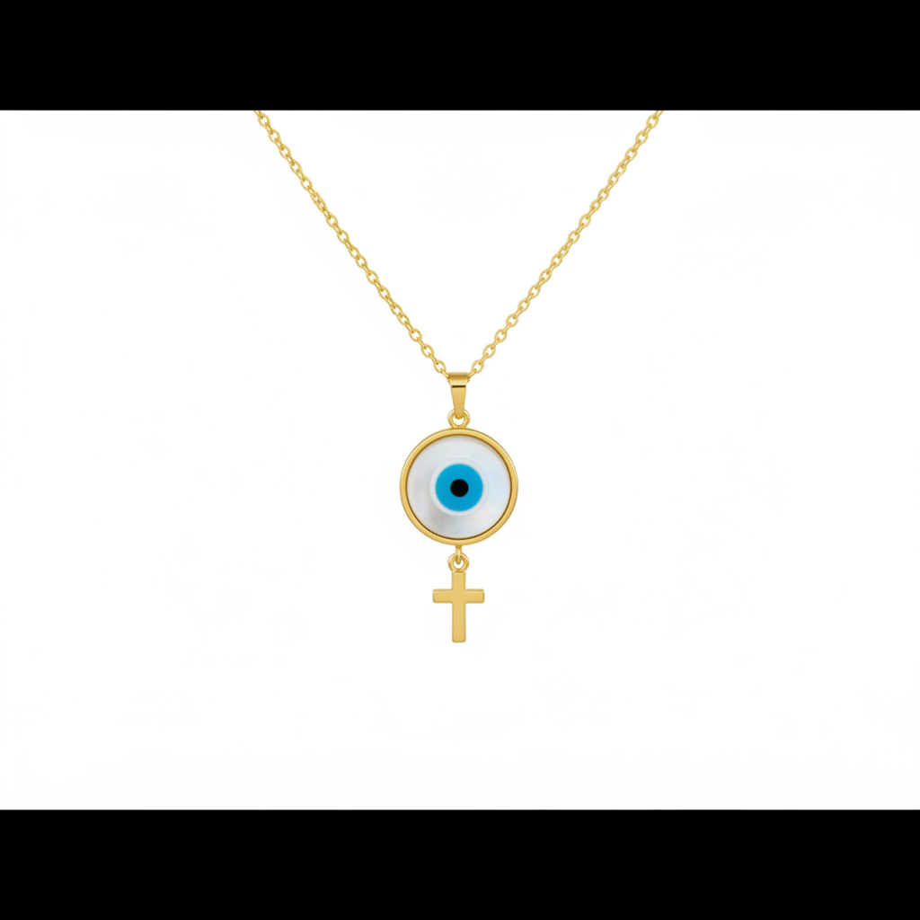 Collar Evil eye extraído de la foto original sobre fondo blanco