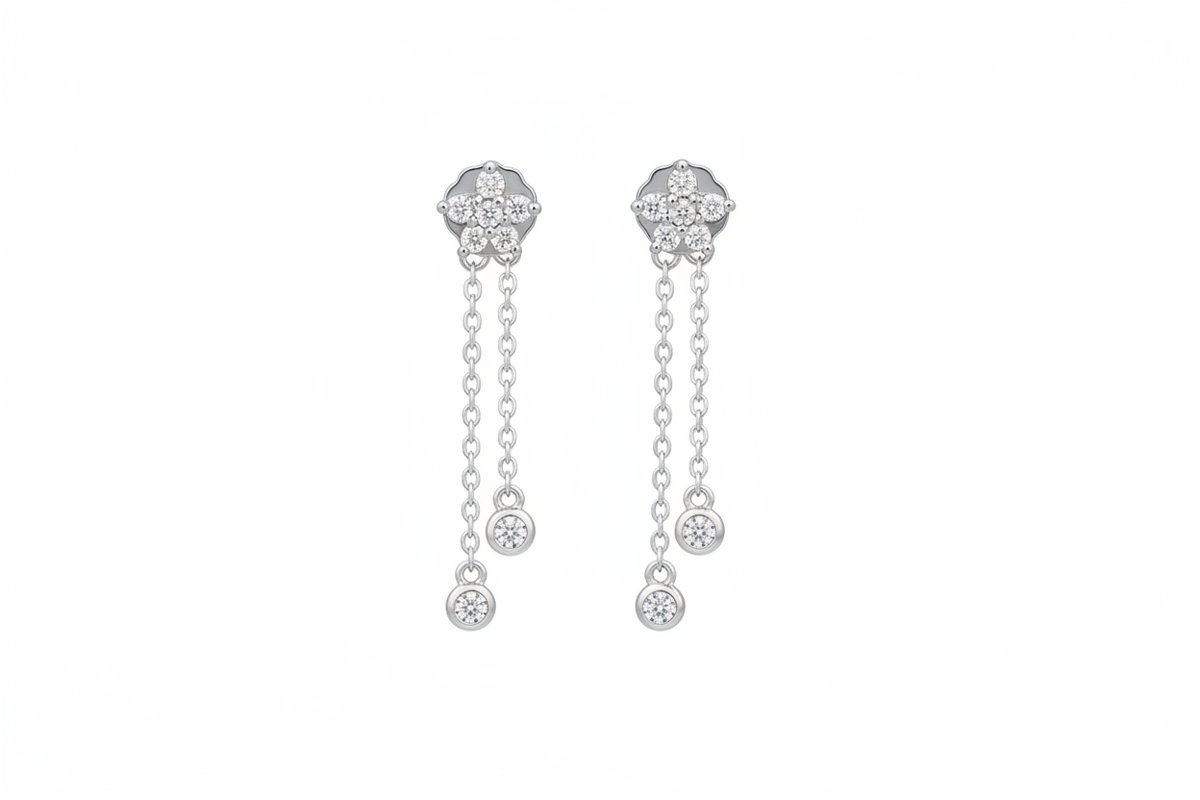CZ chain - white silver