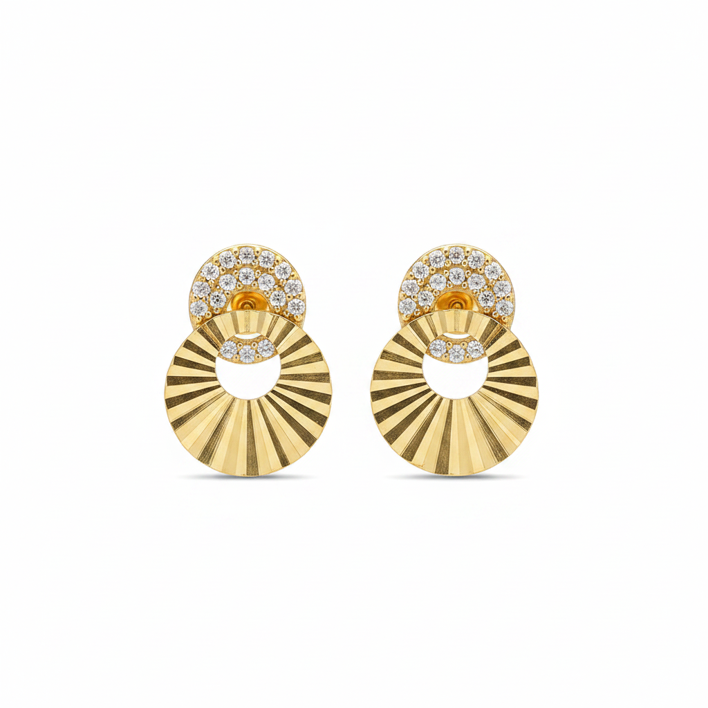CZ earrings gold - fondo blanco