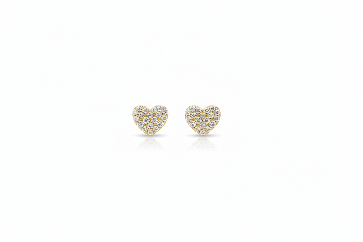 CZ heart studs - gold desde original