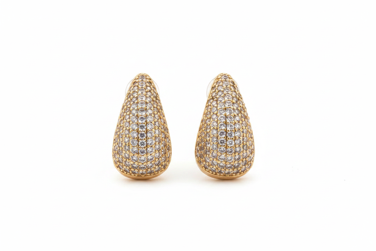 CZ teardrop pave