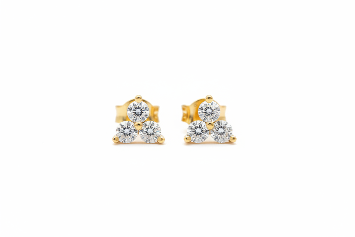 CZ triangle - gold