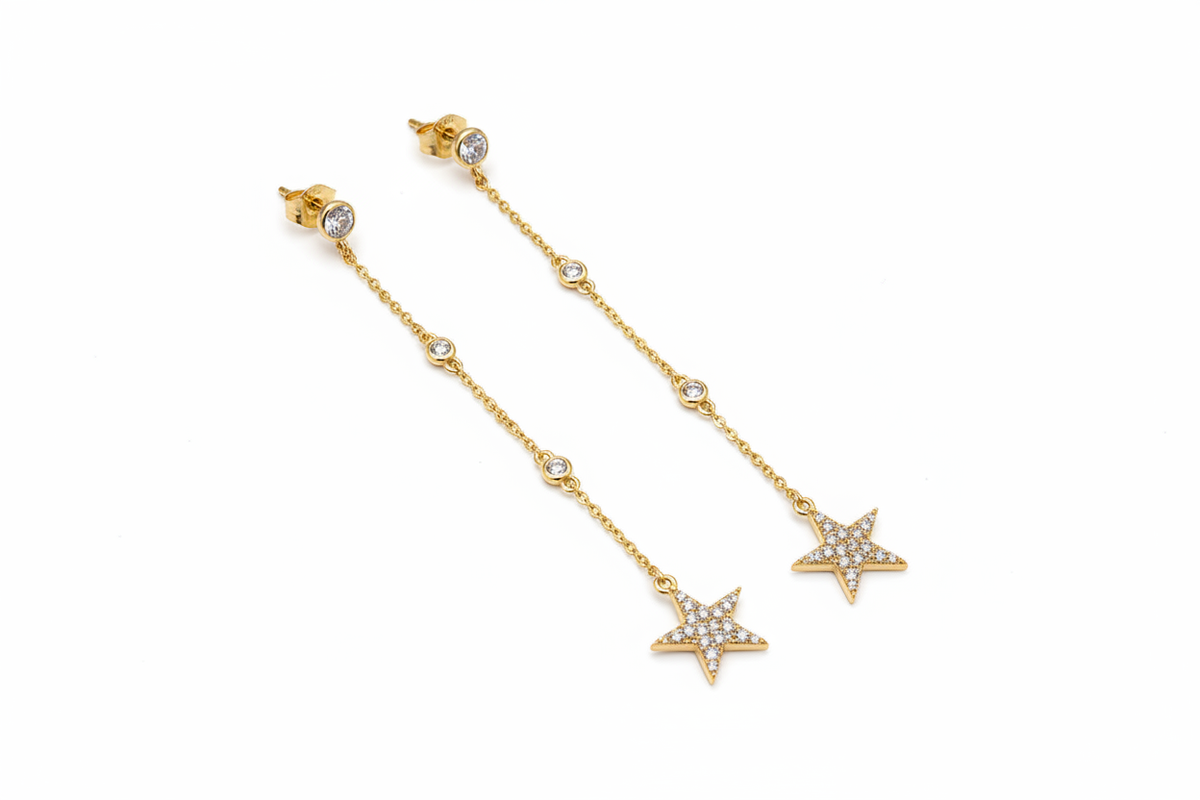 Dangling stars - gold