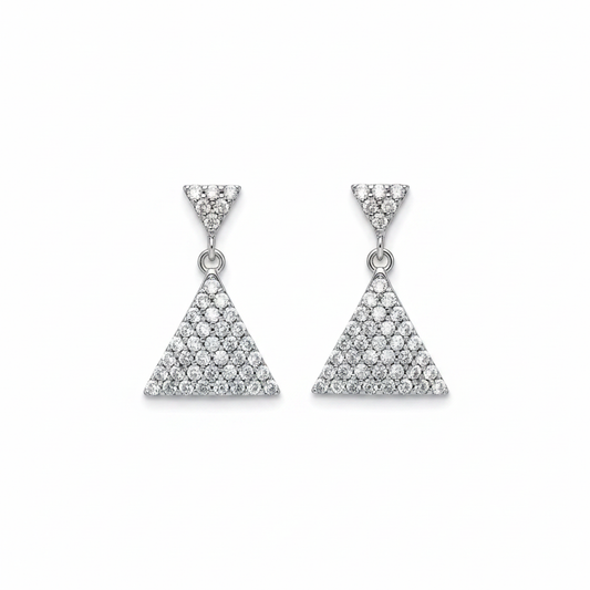 Dangling triangle plateado
