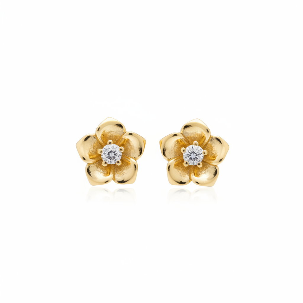 Flower studs dorado