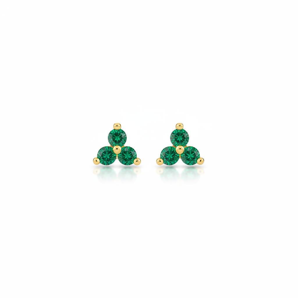 .925 sterling silver cz triangle earrings