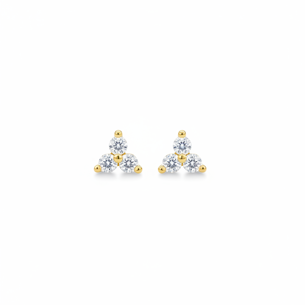 .925 sterling silver cz triangle earrings