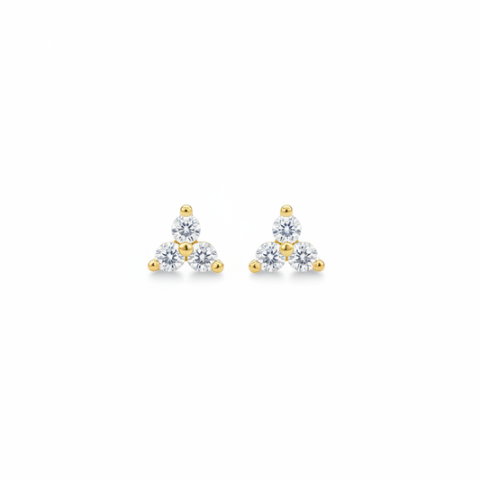 .925 sterling silver cz triangle earrings