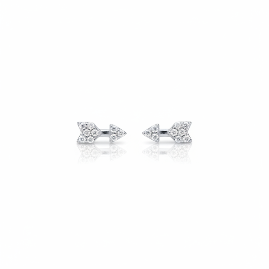 .925 Sterling silver and CZ mini arrow earrings