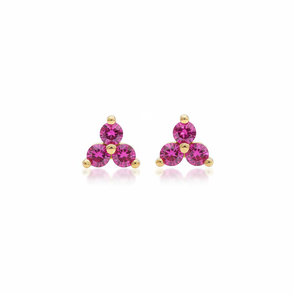 .925 sterling silver cz triangle earrings