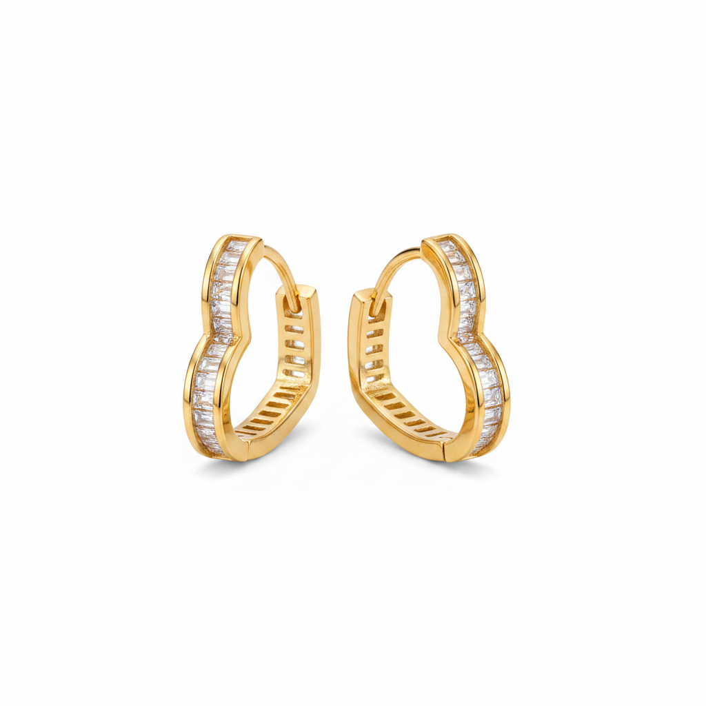 Heart hoop gold - igual que plateados