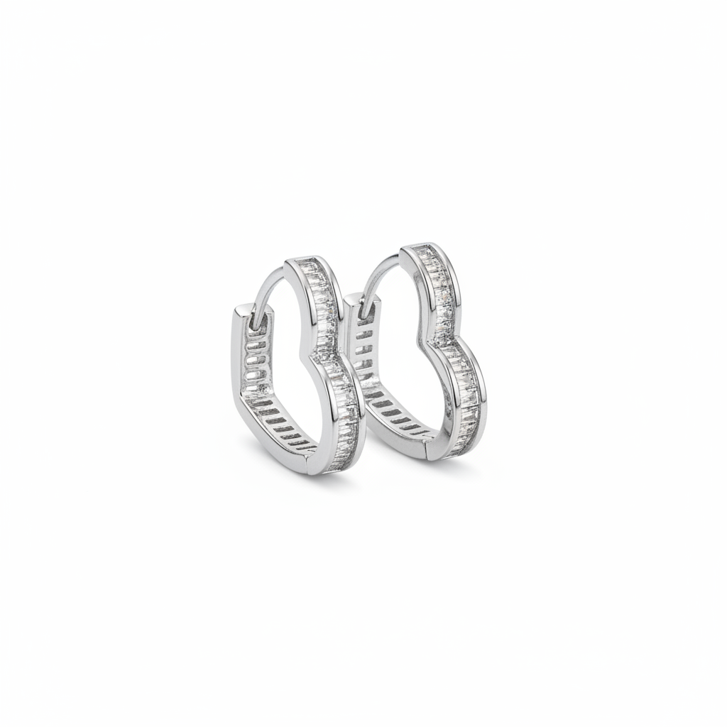 Heart hoop silver - lateral