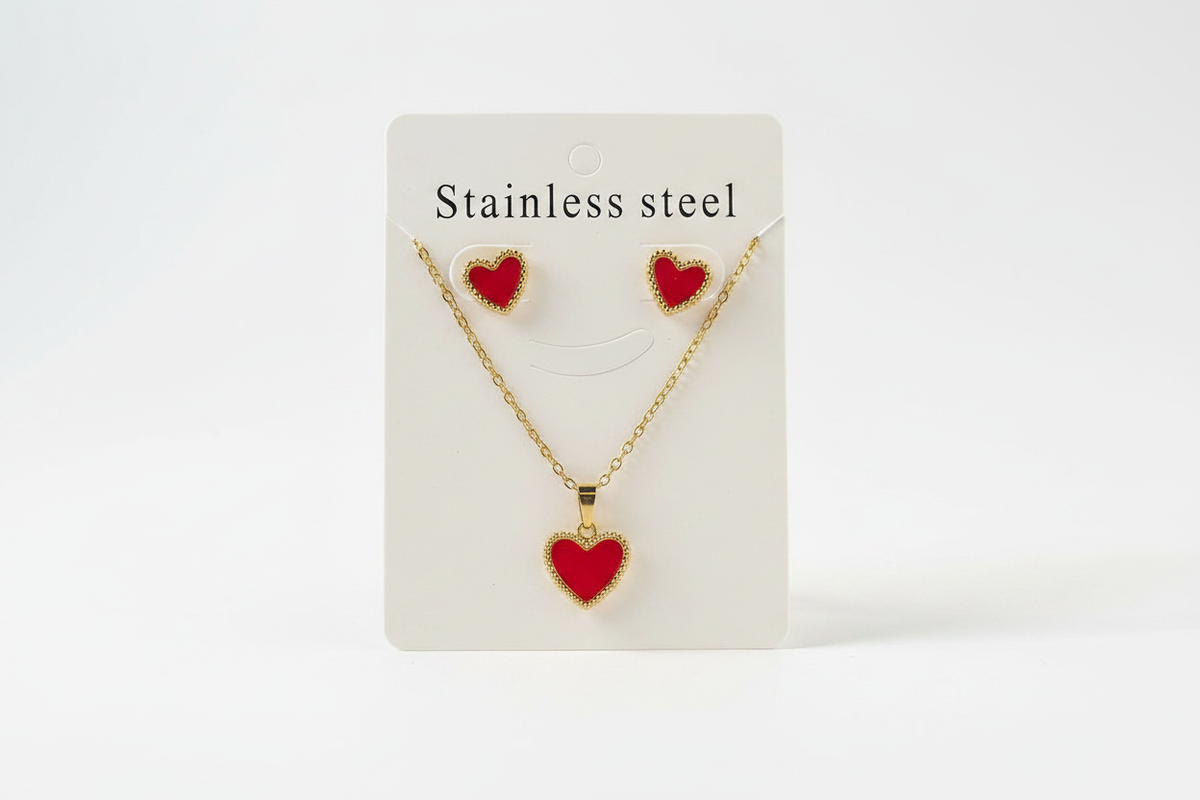Heart set - red