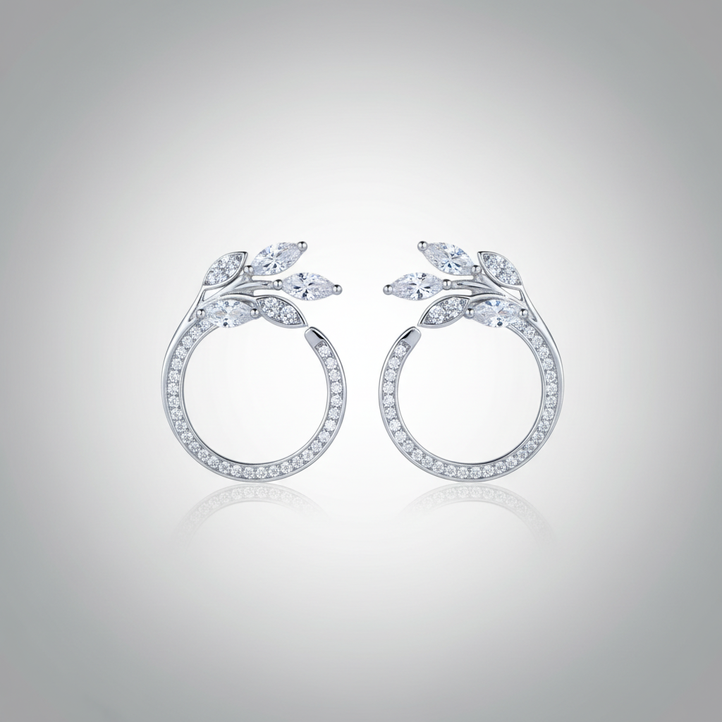 Leaf earrings plateado