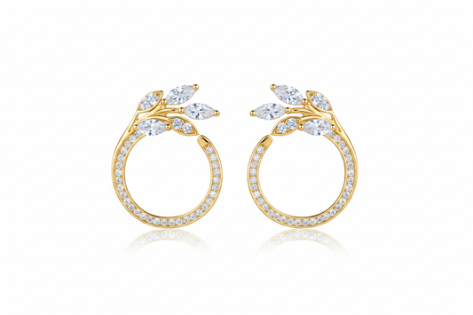 Leaf hoop dorado - fondo blanco