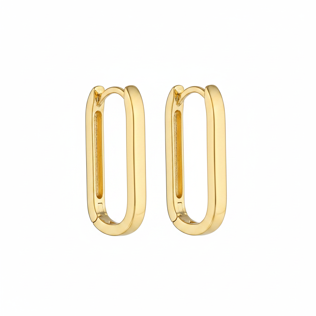 Minimalist hoop earrings - lateral fondo blanco