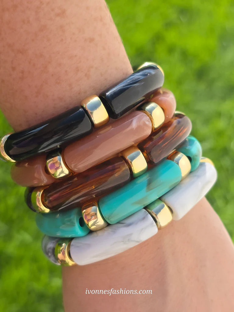 18k gold plated acrylic bracelets