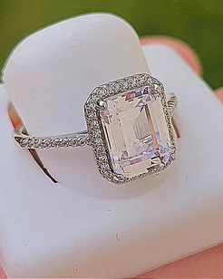 .925 Sterling silver solitaire CZ rings