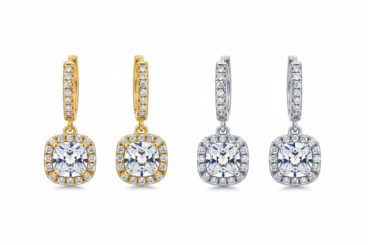 Square hoop CZ - fondo blanco
