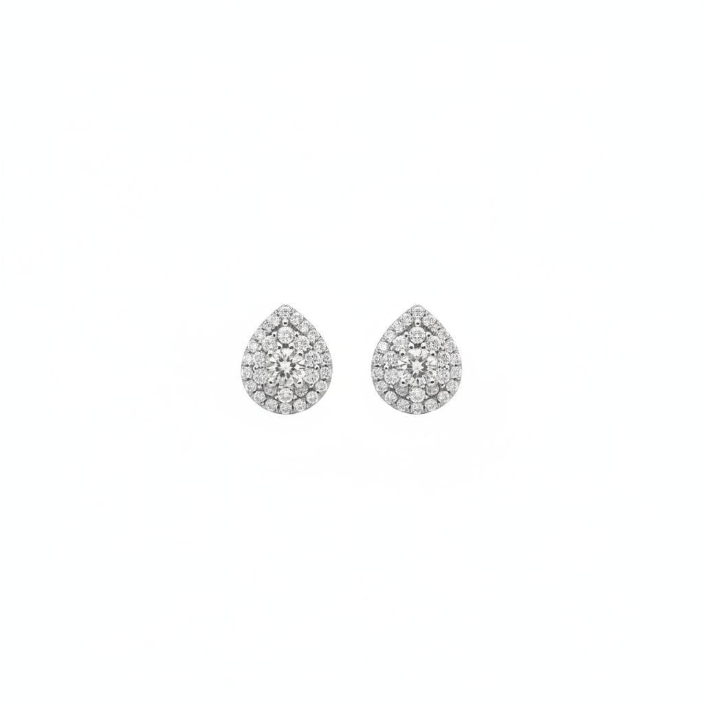 Tear drop plateado fondo blanco