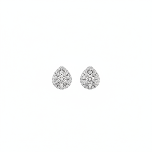 Tear drop plateado fondo blanco